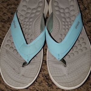 CROCS Sky Blue and Gray Sandals